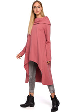 Bomull Tunika - Moe til dame fra MS StyleHaven, laget av Bomull, farge Marineblå, størrelse L/XL, med long ermer, perfekt til casual; dress