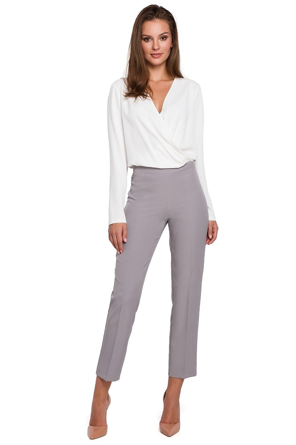 Damebukser / Makover til dame fra MS StyleHaven, laget av polyester; Elastan, farge Grå, størrelse s, med sleeveless ermer, bukselengde long