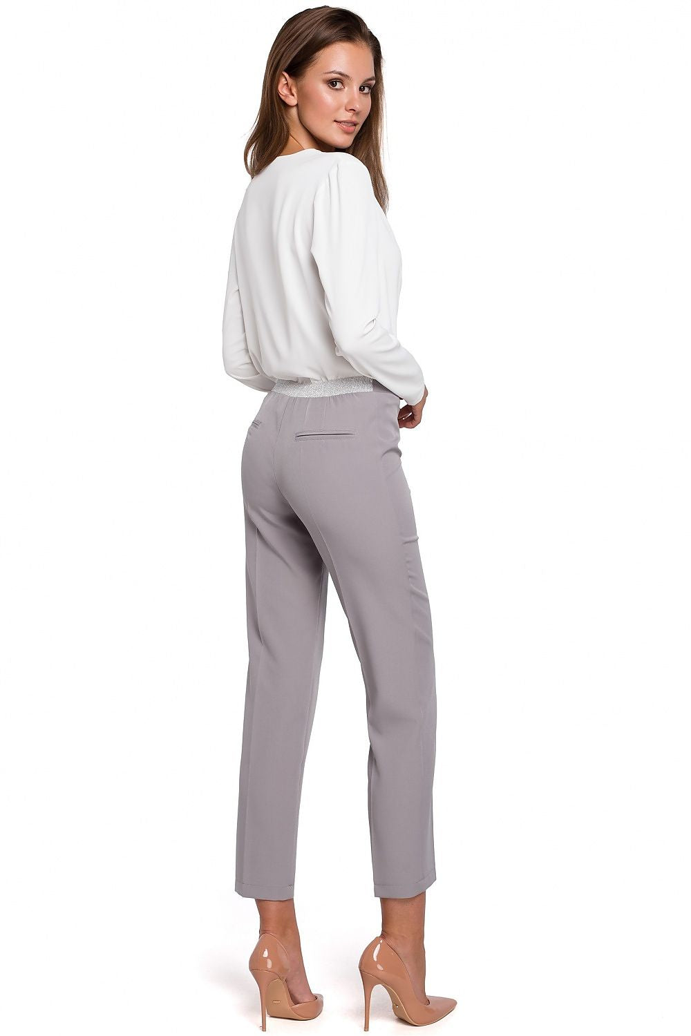 Damebukser / Makover til dame fra MS StyleHaven, laget av polyester; Elastan, farge Grå, størrelse M, med sleeveless ermer