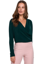 Bluse Makover til dame fra MS StyleHaven, laget av polyester; Elastan, farge Rosa, størrelse s, med long ermer