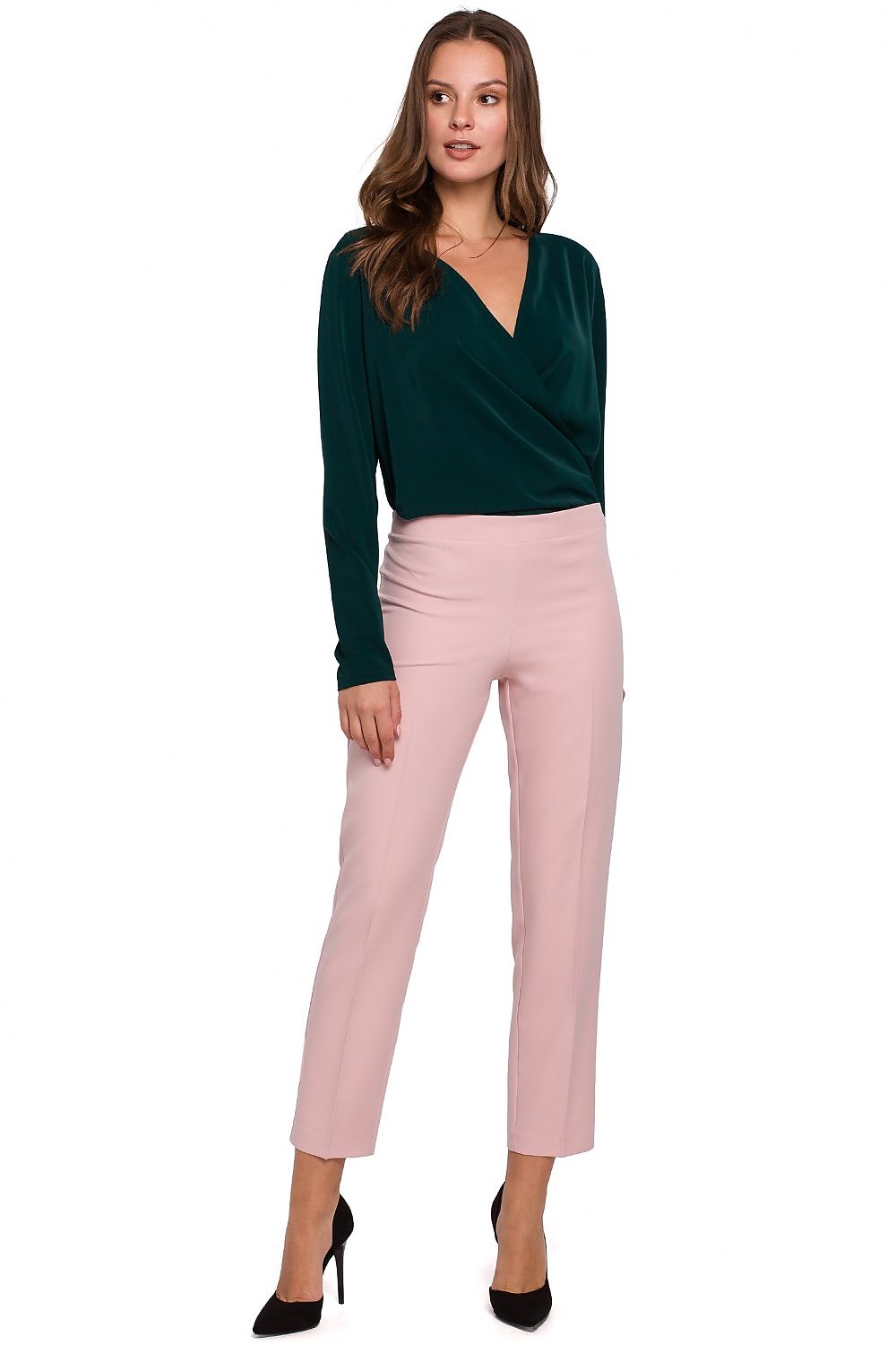 Bluse Makover til dame fra MS StyleHaven, laget av polyester; Elastan, farge Rosa, størrelse M, med long ermer