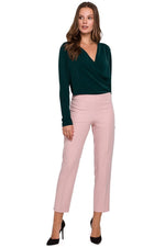 Bluse Makover til dame fra MS StyleHaven, laget av polyester; Elastan, farge Rosa, størrelse M, med long ermer