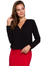 Bluse Makover til dame fra MS StyleHaven, laget av polyester; Elastan, farge Rosa, størrelse XL, med long ermer