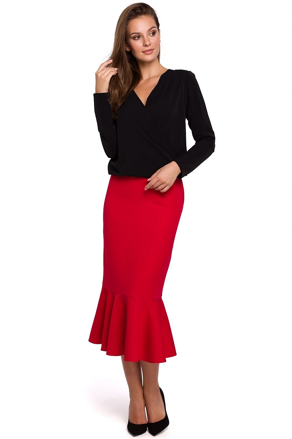 Bluse Makover til dame fra MS StyleHaven, laget av polyester; Elastan, farge Rosa, størrelse XXL, med long ermer