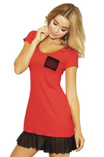 Larisa Girly Chemise av Kalimo til dame fra MS StyleHaven, laget av Elastan; Viskose, farge Marineblå, størrelse L, med cap; short ermer, perfekt til casual; dress