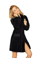 Paleo strikket badekåpe fra Kalimo til dame fra MS StyleHaven, laget av polyester, farge Rosa, størrelse L, med long; 3-4 ermer, perfekt til casual; dress
