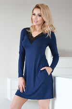 Paris Slip Nattskjorte Kalimo til dame fra MS StyleHaven, laget av Viskose; Elastan, farge Svart, størrelse XL, med long; 3-4 ermer, perfekt til casual; dress