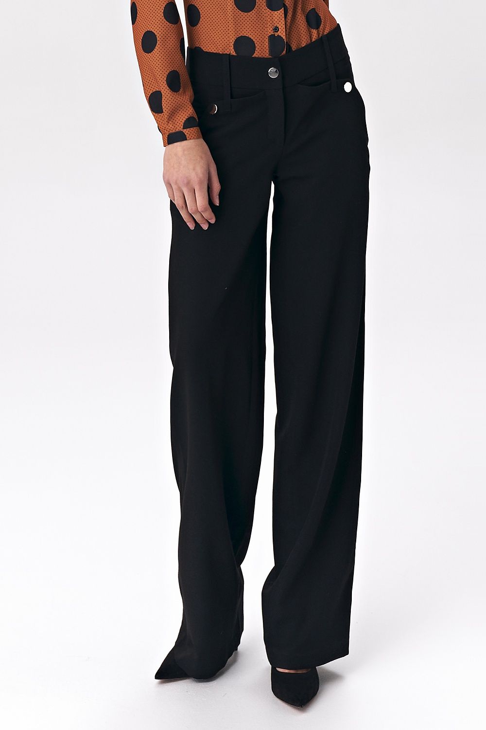 Damebukser Nife til dame fra MS StyleHaven, laget av polyester; Viskose, farge Brun, størrelse 42, med long ermer, perfekt til casual; dress