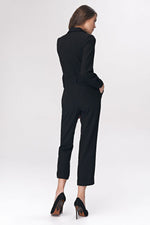 Jumpsuit Nife til dame fra MS StyleHaven, laget av Viskose; polyester, farge Svart, størrelse 36, med long ermer, perfekt til casual; dress