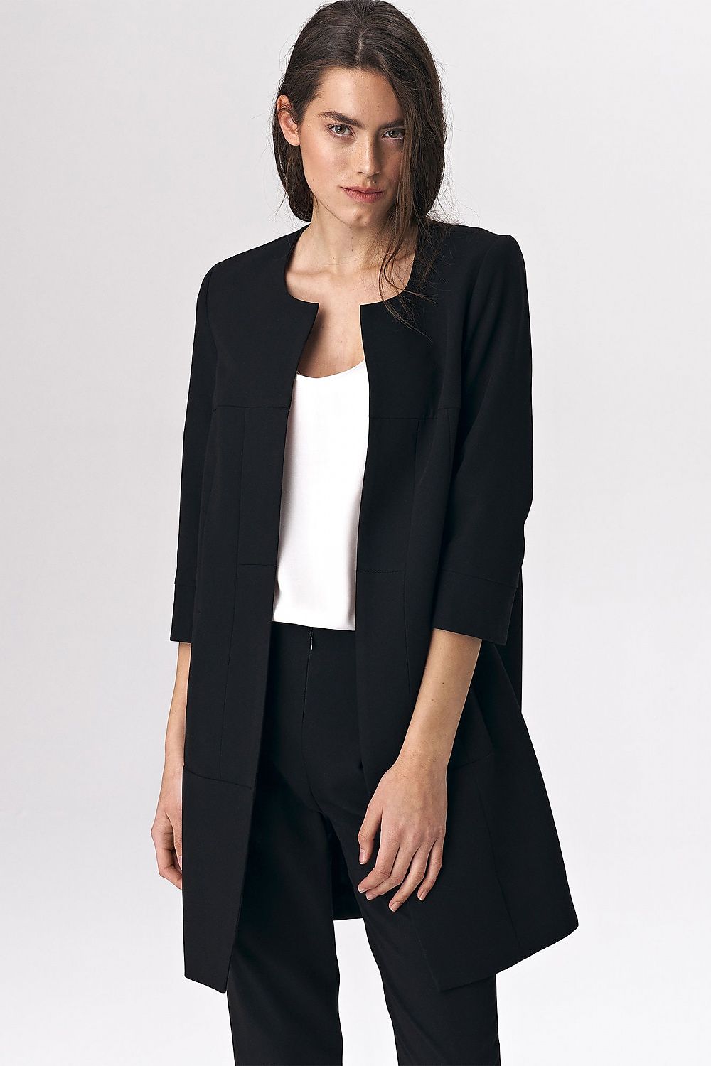 Jakke Nife til dame fra MS StyleHaven, laget av Viskose; polyester, farge Svart, størrelse 36, med long ermer