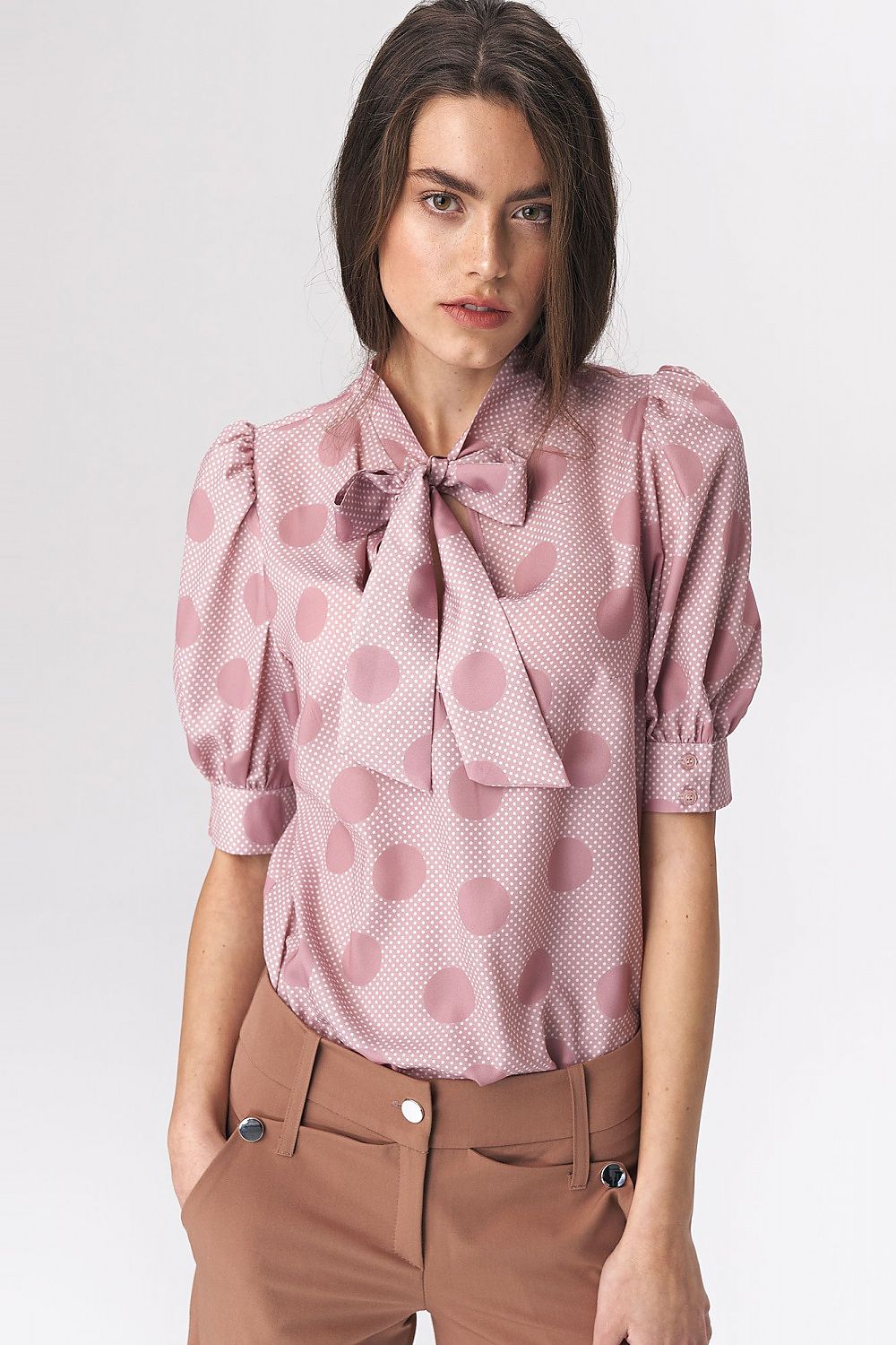 Bluse Nife til dame fra MS StyleHaven, laget av polyester, farge Flerfarget, størrelse 40, med 45720 ermer, perfekt til casual; dress