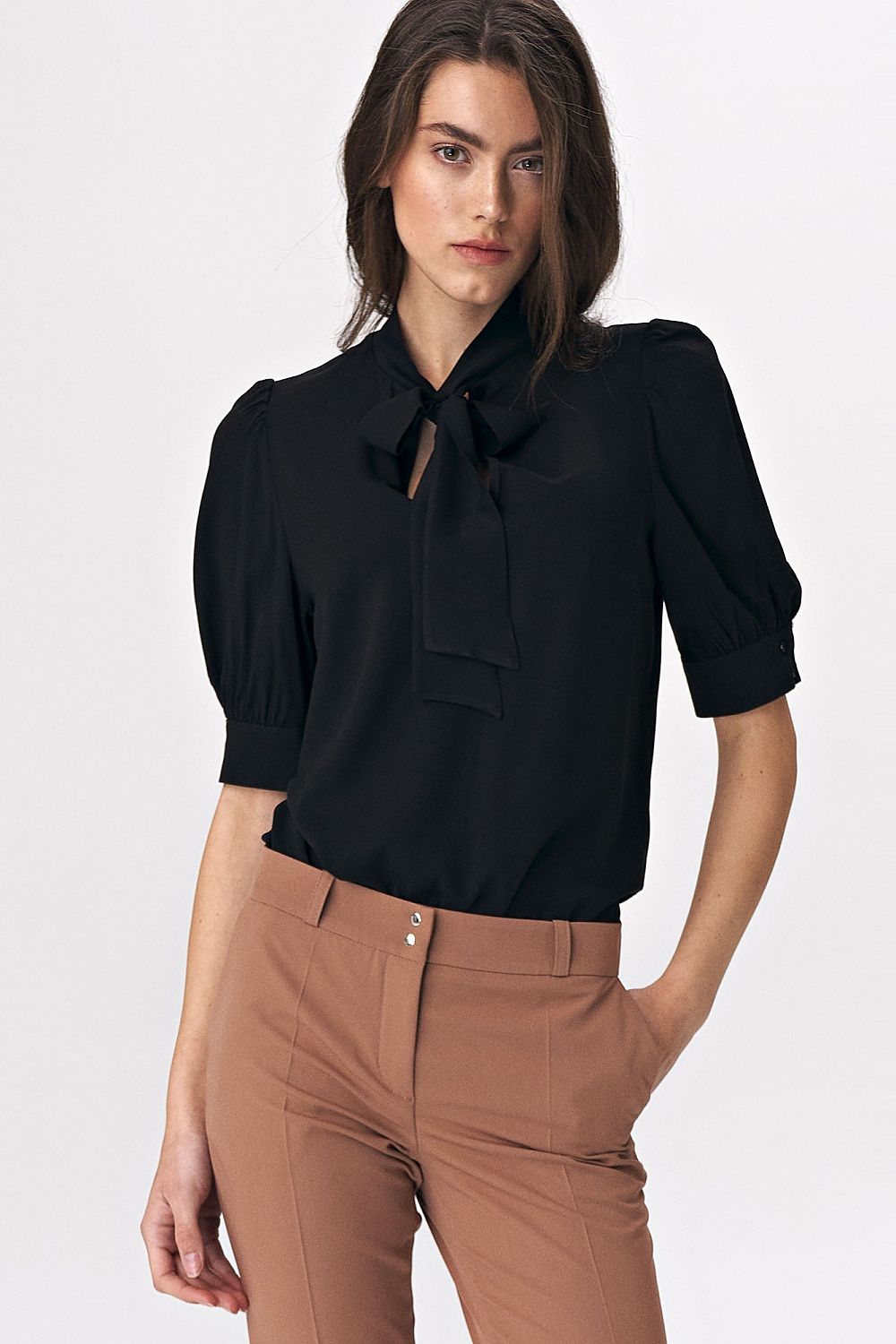 Bluse Nife til dame fra MS StyleHaven, laget av polyester, farge Rosa, størrelse 34, med 45720 ermer, perfekt til casual; dress