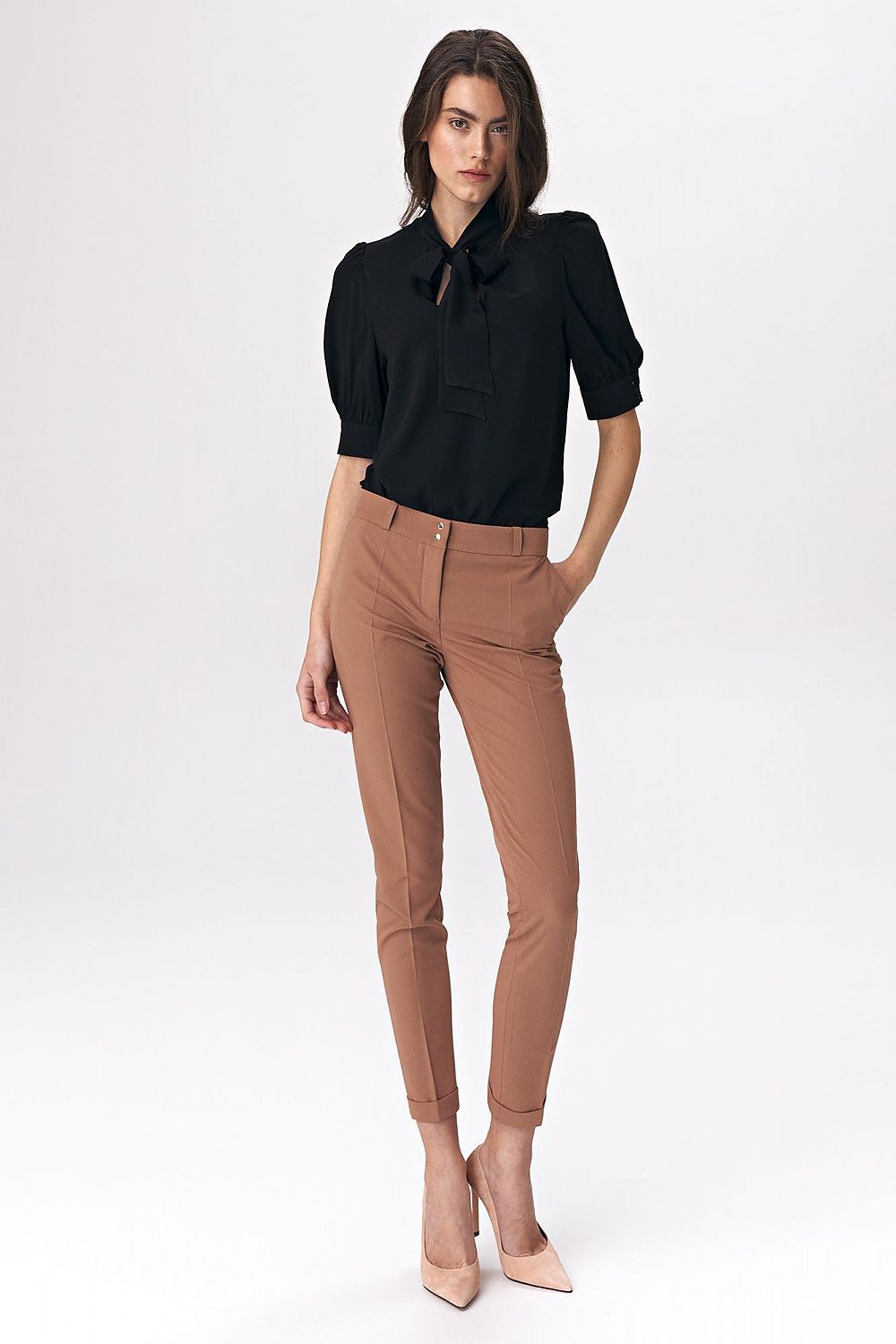 Bluse Nife til dame fra MS StyleHaven, laget av polyester, farge Rosa, størrelse 36, med 45720 ermer, perfekt til casual; dress