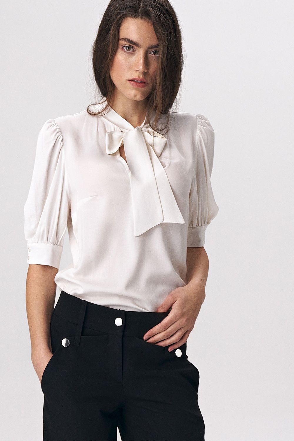 Bluse Nife til dame fra MS StyleHaven, laget av polyester, farge Rosa, størrelse 40, med 45720 ermer, perfekt til casual; dress