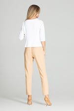 Naya – Klassisk hvit 3/4-ermet skjorte fra Roco Fashion til dame fra MS StyleHaven, laget av polyester, farge Hvit, størrelse L, med long ermer, perfekt til casual; dress