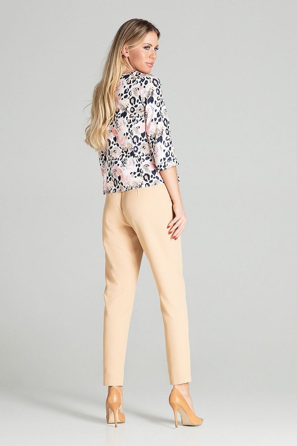 Naya – Klassisk hvit 3/4-ermet skjorte fra Roco Fashion til dame fra MS StyleHaven, laget av polyester, farge Flerfarget, størrelse s, med long ermer, perfekt til casual; dress