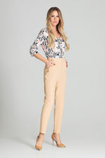Naya – Klassisk hvit 3/4-ermet skjorte fra Roco Fashion til dame fra MS StyleHaven, laget av polyester, farge Flerfarget, størrelse M, med long ermer, perfekt til casual; dress