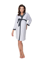 Harmony Duo Nattkjole og kappe for gravide fra PeeKaBoo til dame fra MS StyleHaven, laget av Elastan; Viskose, farge Grå, størrelse S/M, med long ermer, perfekt til casual; dress