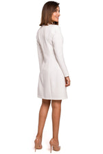 Dagkjole Stylove til dame fra MS StyleHaven, laget av polyester, farge beige, størrelse M, med long ermer, perfekt til dress