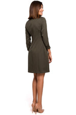 Dagkjole Stylove til dame fra MS StyleHaven, laget av polyester, farge Marineblå, størrelse s, med long ermer, perfekt til dress