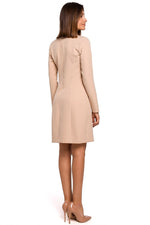 Dagkjole Stylove til dame fra MS StyleHaven, laget av polyester, farge Marineblå, størrelse L, med long ermer, perfekt til dress