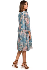 Dagkjole Stylove til dame fra MS StyleHaven, laget av polyester, farge Blå, størrelse M, med lang ermer, perfekt til dress