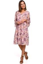 Dagkjole Stylove til dame fra MS StyleHaven, laget av polyester, farge Blå, størrelse XXL, med lang ermer, perfekt til dress