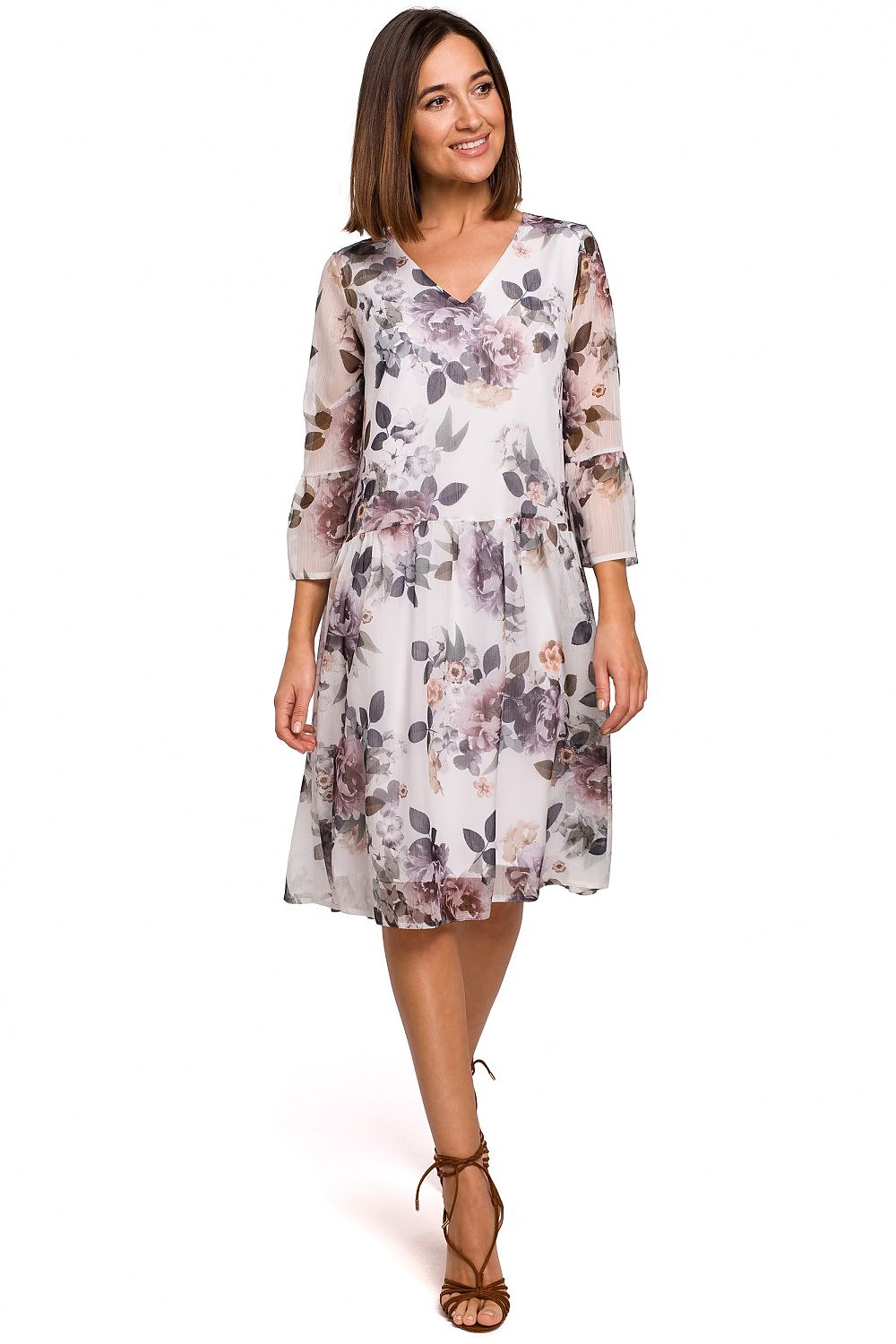 Dagkjole Stylove til dame fra MS StyleHaven, laget av polyester, farge Svart, størrelse M, med lang ermer, perfekt til dress