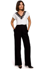 Bluse Stylove til dame fra MS StyleHaven, laget av polyester, farge Svart, størrelse XXL, med short; cap ermer, perfekt til dress