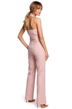 Åpen rygg Jumpsuit - Moe til dame fra MS StyleHaven, laget av polyester, farge Marineblå, størrelse s, med sleeveless ermer, perfekt til casual; dress