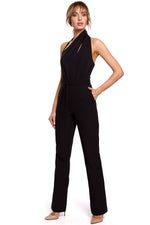 Åpen rygg Jumpsuit - Moe til dame fra MS StyleHaven, laget av polyester, farge Marineblå, størrelse M, med sleeveless ermer, perfekt til casual; dress