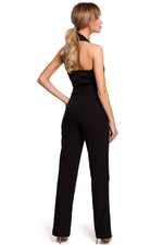 Åpen rygg Jumpsuit - Moe til dame fra MS StyleHaven, laget av polyester, farge Marineblå, størrelse L, med sleeveless ermer, perfekt til casual; dress