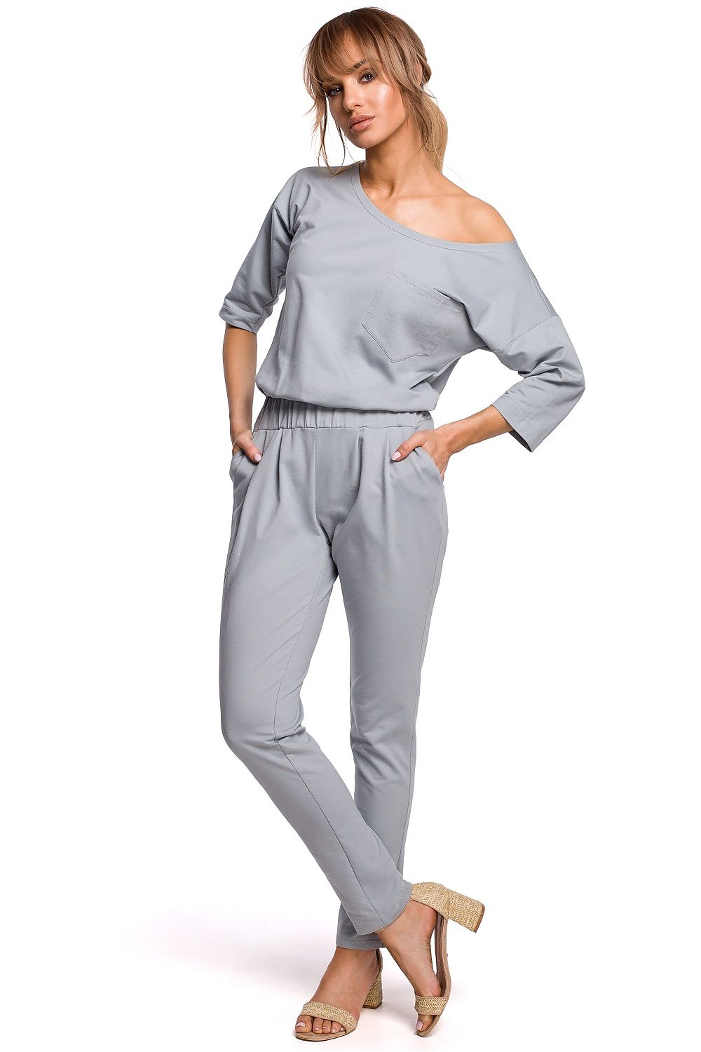 Elastisk Jumpsuit - Moe til dame fra MS StyleHaven, laget av Bomull, farge Blå, størrelse s, med 45720 ermer, perfekt til casual; dress