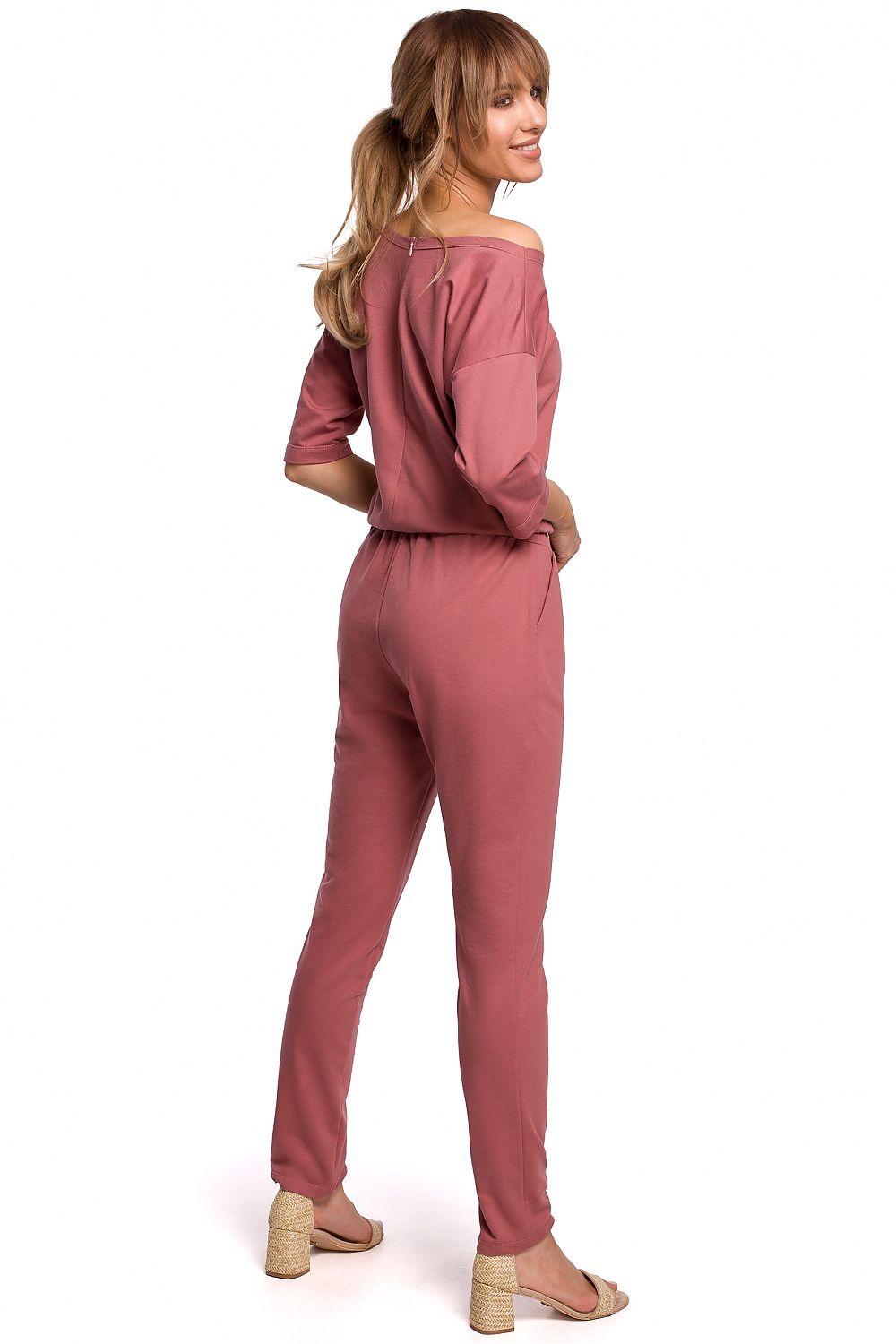 Elastisk Jumpsuit - Moe til dame fra MS StyleHaven, laget av Bomull, farge Marineblå, størrelse s, med 45720 ermer, perfekt til casual; dress