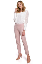 Rettskårne bukser - Makover til dame fra MS StyleHaven, laget av polyester; Elastan, farge Svart, størrelse L, med 45720 ermer