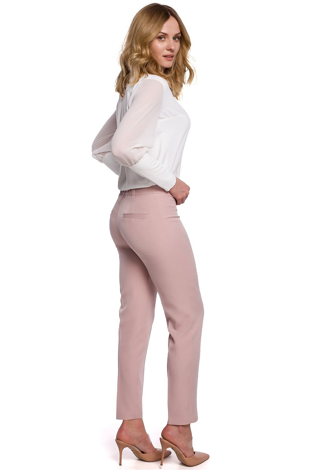 Rettskårne bukser - Makover til dame fra MS StyleHaven, laget av polyester; Elastan, farge Svart, størrelse XL, med 45720 ermer