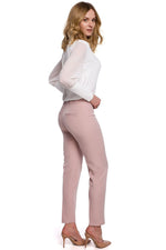 Rettskårne bukser - Makover til dame fra MS StyleHaven, laget av polyester; Elastan, farge Svart, størrelse XL, med 45720 ermer