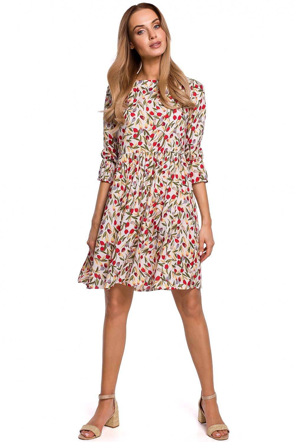 Pustende Dagkjole - Moe til dame fra MS StyleHaven, laget av Viskose, farge Grønn, størrelse M, med 45720 ermer, perfekt til casual; dress