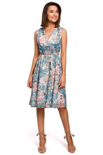 Dagkjole Stylove til dame fra MS StyleHaven, laget av polyester, farge Blå, størrelse s, med sleeveless ermer, midi lengde, kjolestil a-line, perfekt til dress