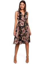 Dagkjole Stylove til dame fra MS StyleHaven, laget av polyester, farge Blå, størrelse L, med sleeveless ermer, perfekt til dress