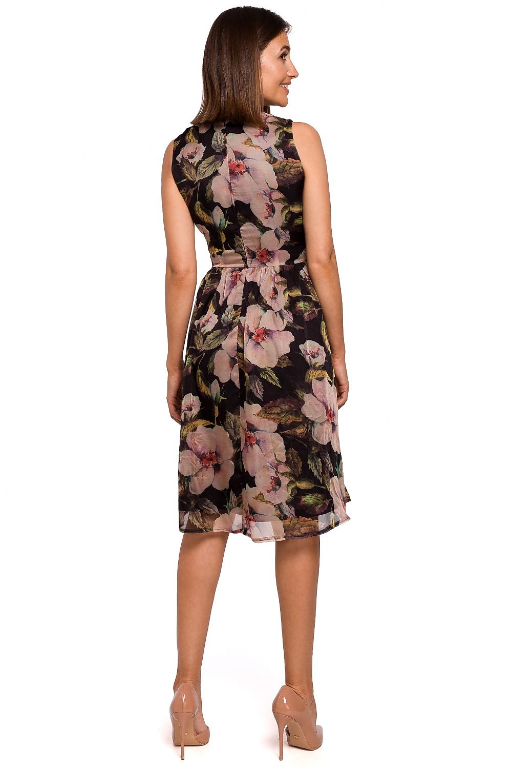 Dagkjole Stylove til dame fra MS StyleHaven, laget av polyester, farge Blå, størrelse XL, med sleeveless ermer, perfekt til dress