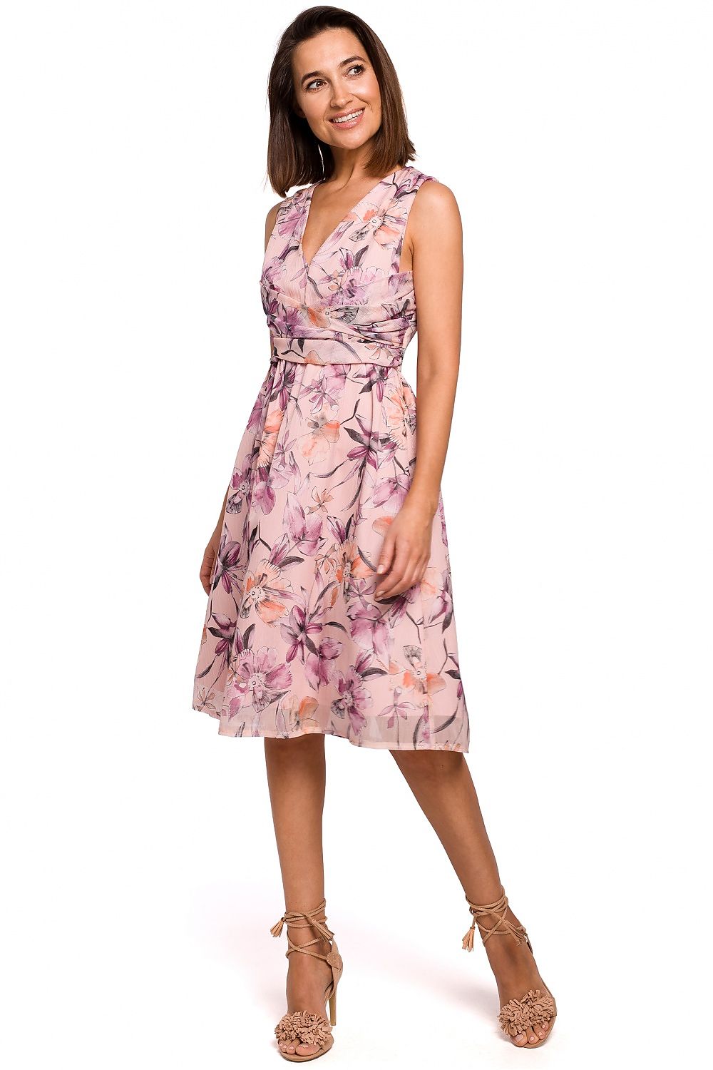 Dagkjole Stylove til dame fra MS StyleHaven, laget av polyester, farge Blå, størrelse XXL, med sleeveless ermer, perfekt til dress