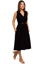 Dagkjole Stylove til dame fra MS StyleHaven, laget av polyester; Viskose, farge Grønn, størrelse M, med sleeveless ermer, perfekt til dress