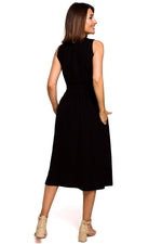 Dagkjole Stylove til dame fra MS StyleHaven, laget av polyester; Viskose, farge Grønn, størrelse L, med sleeveless ermer, perfekt til dress