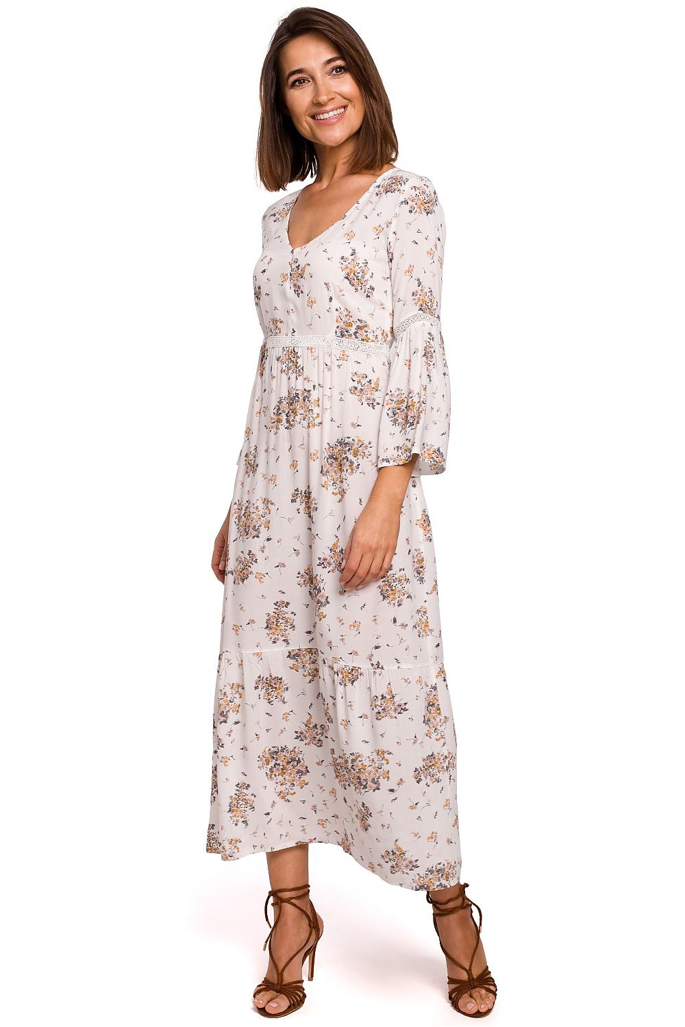 Dagkjole Stylove til dame fra MS StyleHaven, laget av polyester; Viskose, farge Marineblå, størrelse L, med lang ermer, perfekt til dress