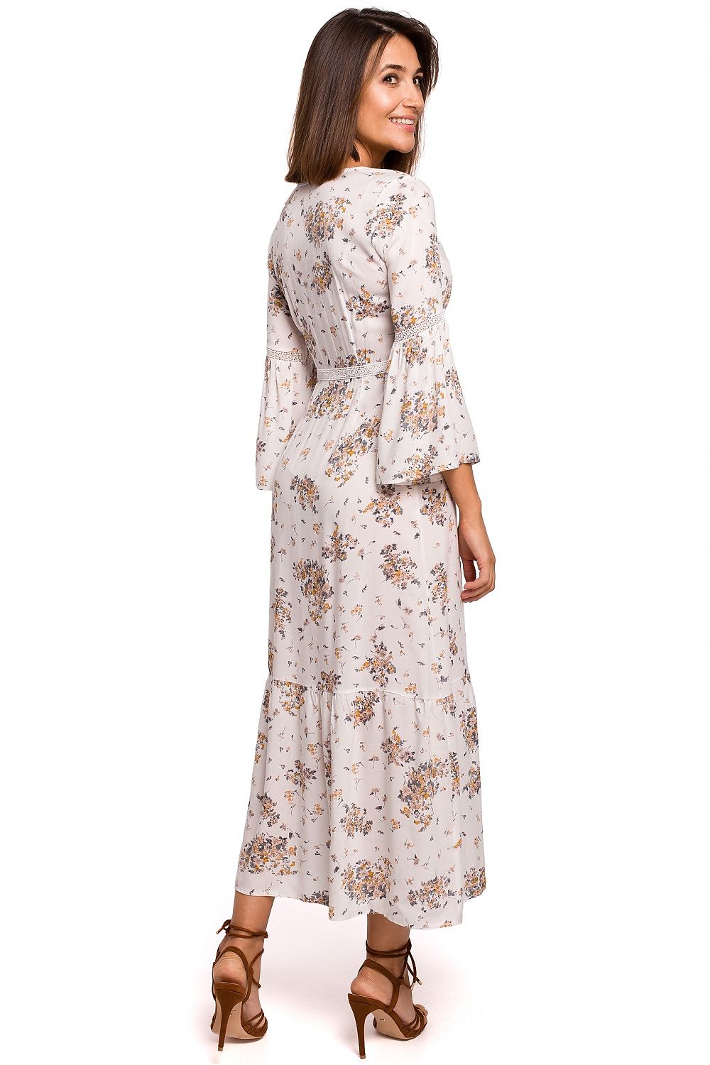 Dagkjole Stylove til dame fra MS StyleHaven, laget av polyester; Viskose, farge Marineblå, størrelse XL, med lang ermer, perfekt til dress