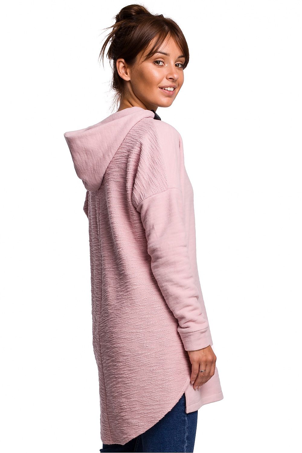 BeWear Long Sweatshirt med hette til dame fra MS StyleHaven, laget av Bomull; polyester, farge Rosa, størrelse 2XL/3XL, med long ermer, perfekt til dress