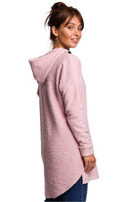 BeWear Long Sweatshirt med hette til dame fra MS StyleHaven, laget av Bomull; polyester, farge Rosa, størrelse 2XL/3XL, med long ermer, perfekt til dress