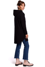 BeWear Long Sweatshirt med hette til dame fra MS StyleHaven, laget av Bomull; polyester, farge Svart, størrelse 2XL/3XL, med long ermer, perfekt til dress