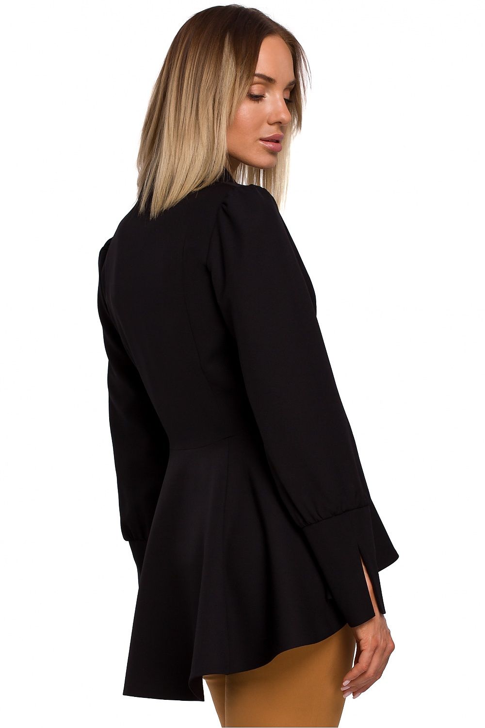Bølgete kant Jakke - Moe til dame fra MS StyleHaven, laget av polyester, farge Svart, størrelse L, med long ermer, perfekt til casual; dress